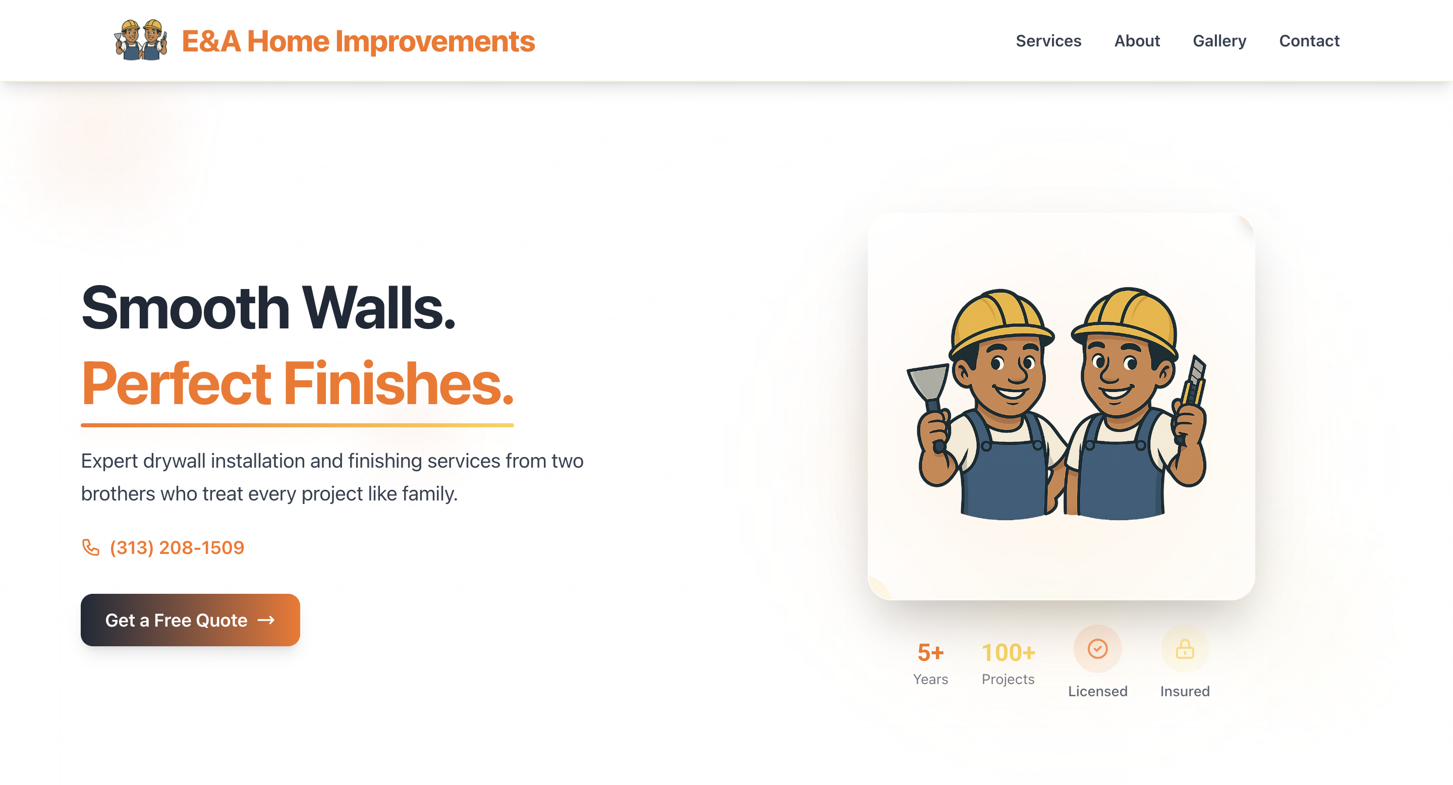 E&A Home Improvements Website Screenshot